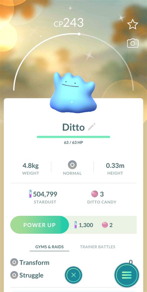 I didn't even know there is a shiny Ditto 😍 : r/pokemongo