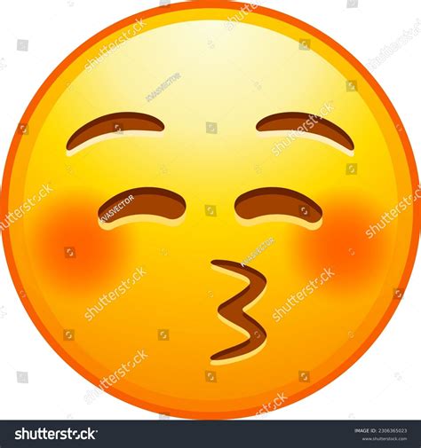 Top Quality Emoticon Kissing Emoji With Closed Royalty Free Stock