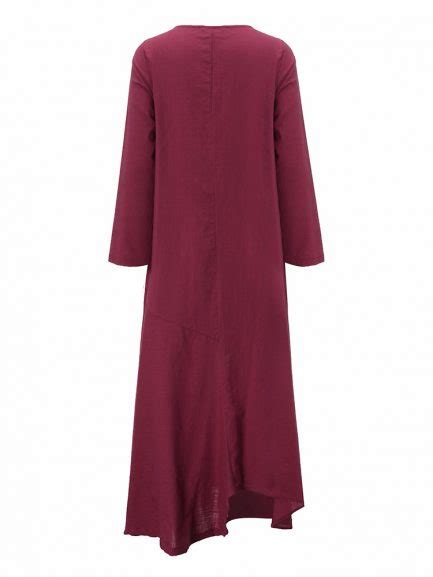 Solid Color Irregular Hem Maxi Dress Power Day Sale