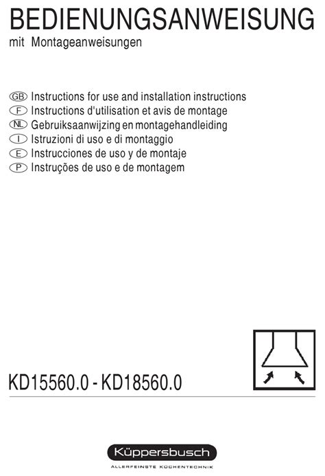 Kuppersbusch Kd Instructions For Use And Installation Pdf