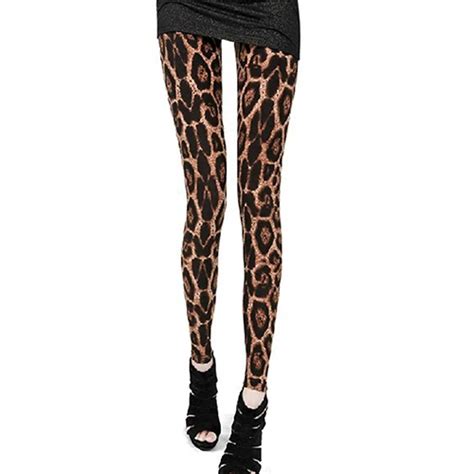 Womens Fashion Sexy Slim Fit Elastic Leopard Print Tights Pants In