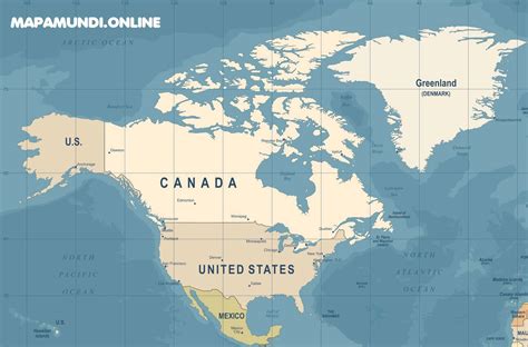 Mapa de América del Norte | Norteamérica | Político | Físico | Para Imprimir