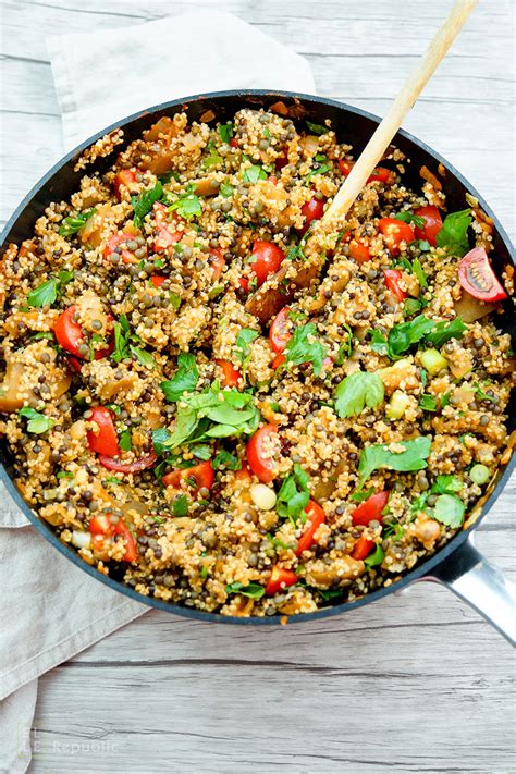 Linsen Quinoa Salat Mit Aubergine Rezept Elle Republic