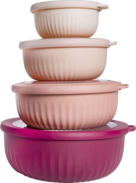 Cook With Color Prep Bowls Wide Mixing Bowls Nesting Plastic Meal Prep Bowl Set With Lids