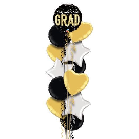 Happy Graduation Gold and Black Classy Balloon Bouquet – Balloon Town