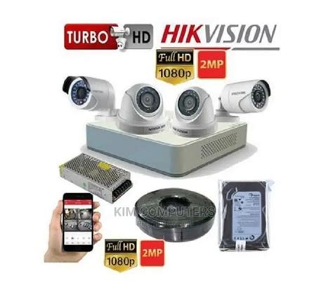 Hikvision 4 Four 1080P 2MP Full HD CCTV Cameras Complete Sys In Nairobi