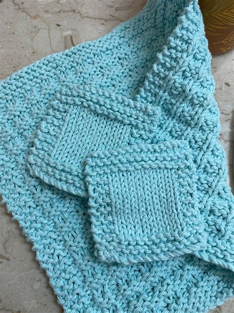 PDF Knitting Pattern Face Cloth And Scrubby Set Reusable Reversible