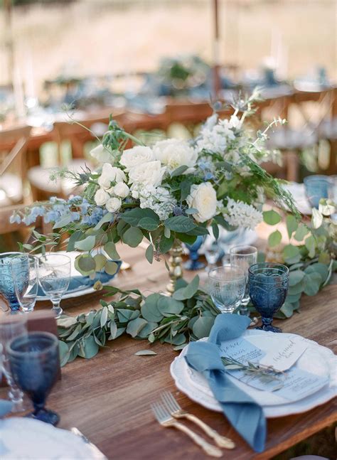 Blue Wedding Color Palettes We Love Blue Wedding Centerpieces Blue