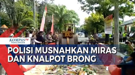 Polres Pekalongan Kota Musnahkan Ratusan Botol Miras Dan Knalpot Brong