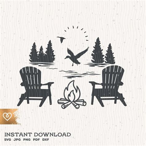 Lake Svg Adirondack Chairs Svg Ducks Png Fire Pit Svg Cricut Etsy