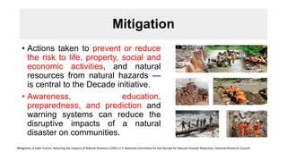 disaster mitigation  national  global level