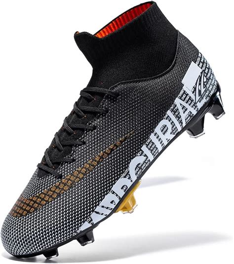 Amazon Men S Soccer Shoes Professional Spikes Hightop Football