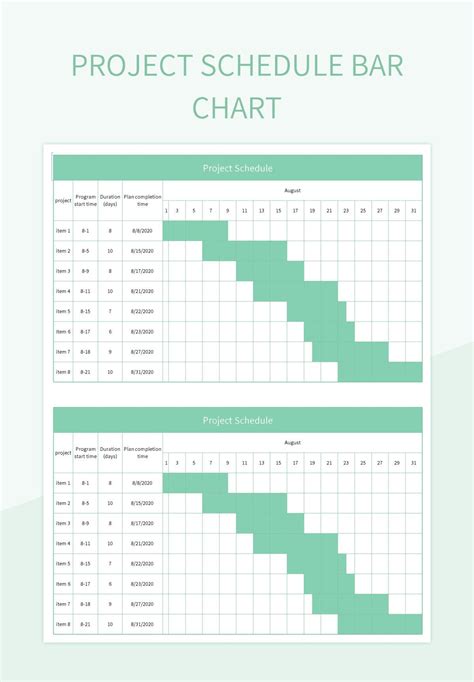 Schedule Bar Chart In Excel Charts For Planning And Scheduling