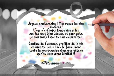 Texte d anniversaire Mes voeux les plus sincères