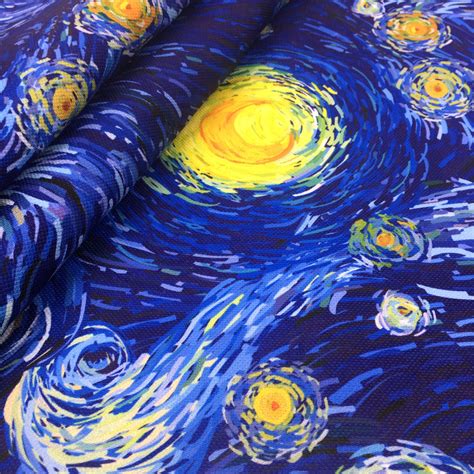 Van Gogh Starry Night Fabric Painting Art Print Home Decor Etsy