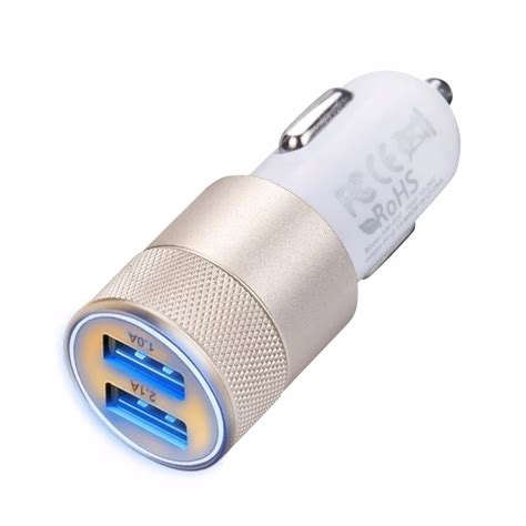 Dual Usb Car Charger Adapter Mini Aux Usb Car Socket Plastic V Outlet