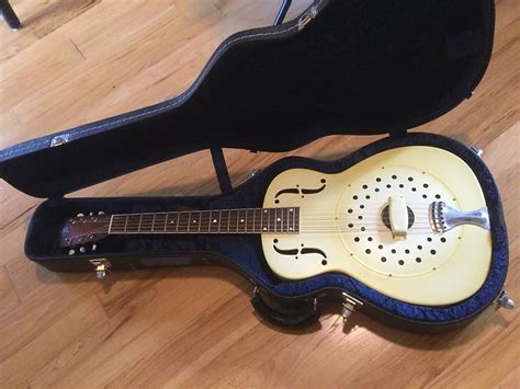 National Collegian 14 Fret Resonator Guitar Aged Ivory Reverb