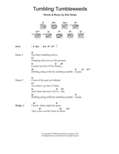 Tumbling Tumbleweeds by Bob Nolan - Electric Guitar - Digital Sheet ...