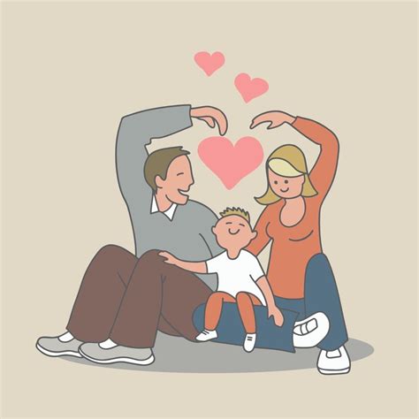 Ilustraci N Vectorial De Una Familia Feliz Madre Padre Hijo Vector