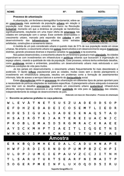16 Atividades sobre Urbanização 🏙️
