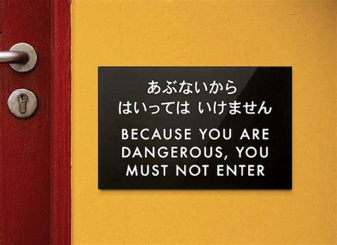 Items Similar To Funny Engrish Sign Because You Are Dangerous On Etsy