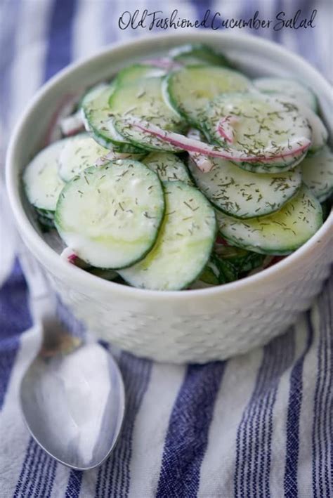 Old Fashioned Cucumber Salad Is A Creamy Mayo Based Slightly Tart Salad That Is Perfect For