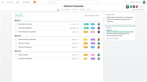 Create Editorial Calendars In Asana Product Guide · Asana