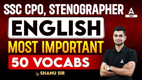 Most Important Vocabulary Words For Ssc Cpo Stenographer English