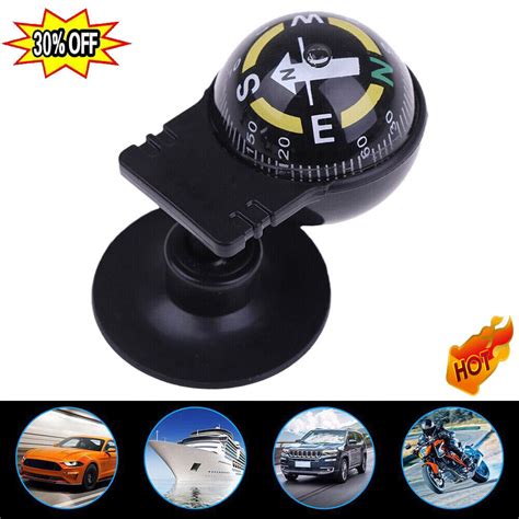 360 Degree Rotation Vehicle Navigation Ball Shaped Suction Compass Cups U7o9 Ebay