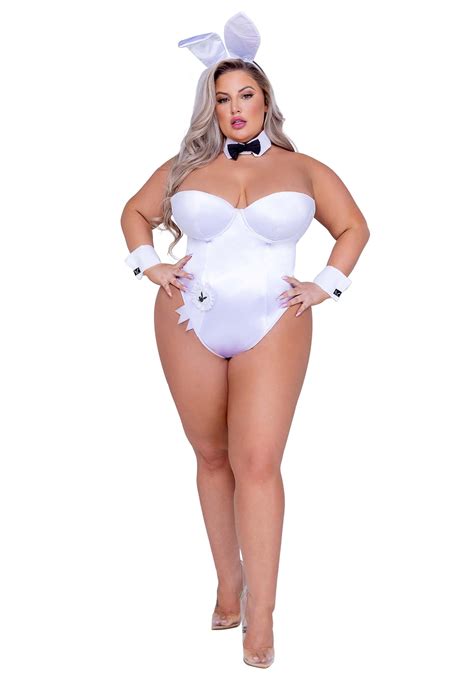 Playboy Plus Size Women S White Bunny Costume Walmart