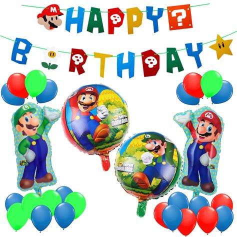 Buy Mario Birthday Party Pack Super Mario Bros Happy Birthday Banner