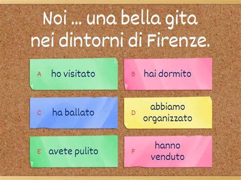 Il Passato Prossimo Dei Verbi Regolari Quiz