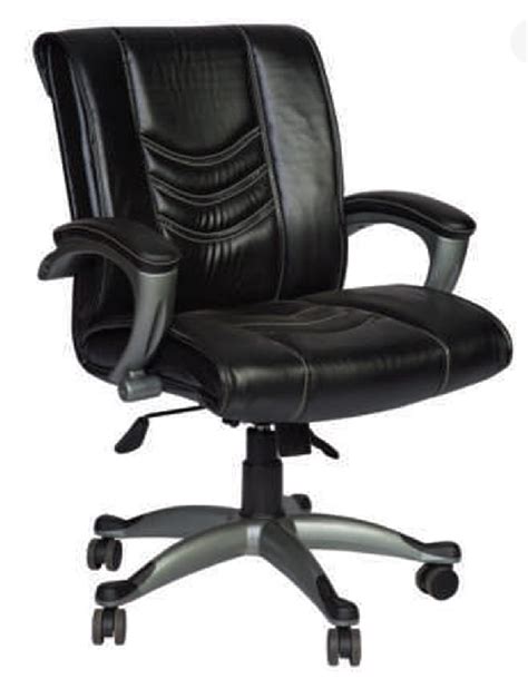 Leather Medium Back Revolving Office Chair Black At Rs In Bengaluru