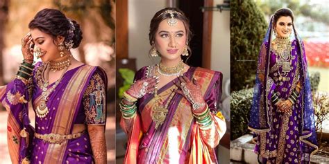 Marathi Brides Who Wore The Prettiest Plum Sarees Wedmegood