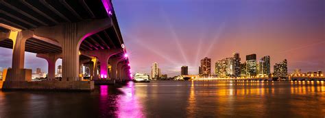 Miami Cityscape Biscayne Bay Bridge - Lewis Carlyle Photography