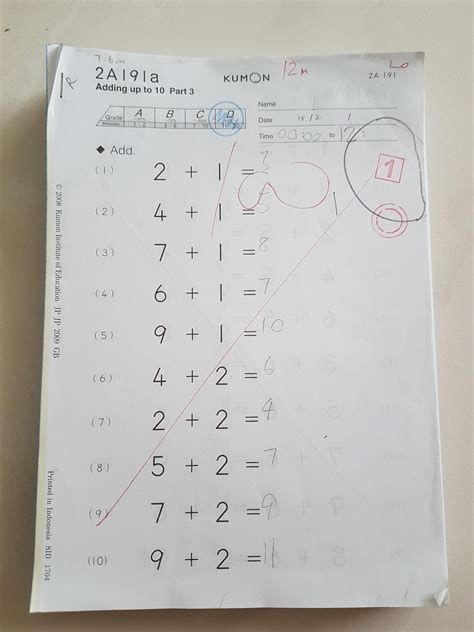 Kumon Worksheet For Grade 2