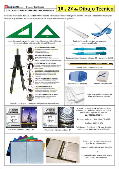 Lista De Materiales Necesarios Para La Asignatura De Dibujo T Cnico