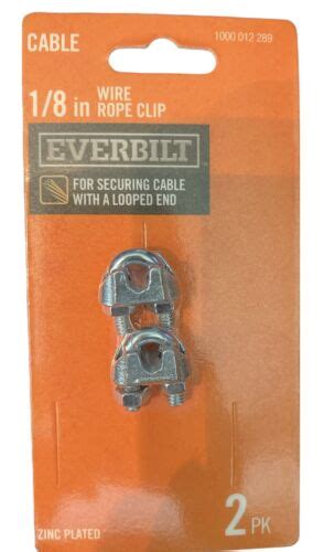 18 In Zinc Plated Wire Rope Clamp Clip 2 Pack Ebay