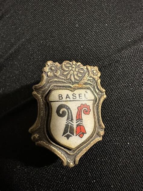 Vintage Enamel Lapel Pin Hat Basel Swiss 🇨🇭 Switzerland Enamel Pin Badge Ebay