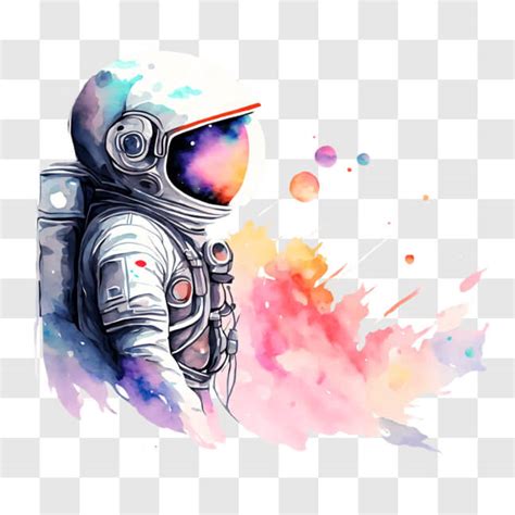 T L Charger Peinture L Aquarelle D Un Astronaute Dans L Espace Png En