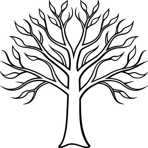 albero con rami stilizzato, illustration line art 51275648 Vector Art