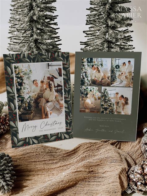 Newlywed Christmas Card With Photo Modern Holiday Card Template