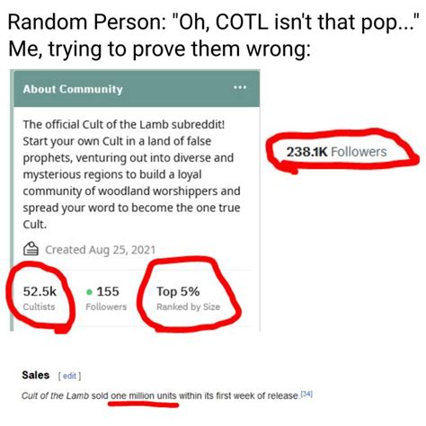 Just a meme for y'all : r/CultOfTheLamb