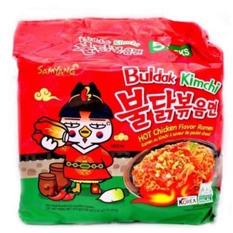 Samyang Buldak Poulet Epicé Ramen Kimchi 135gsachet 5 Sachets