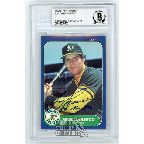 Jose Canseco Al Roy Fleer Update Autographed Rookie Card