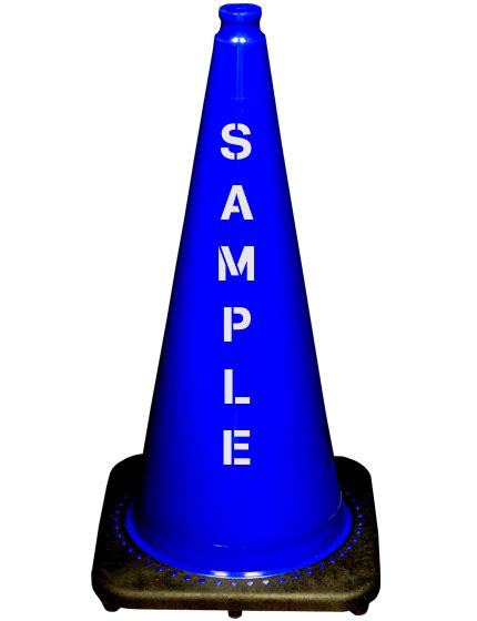 Blue 28 Inch 7 Lbs Black Base Cone With Custom Stencil CRB28SS