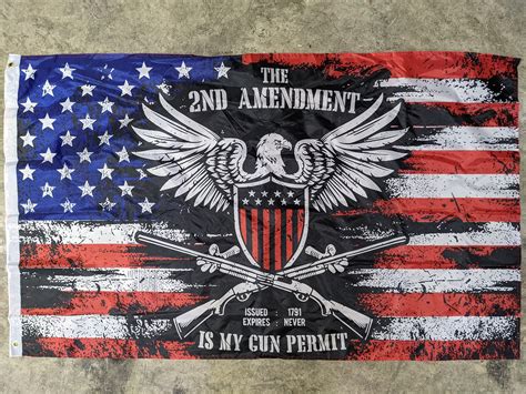 3 X 5 Flag The Second 2nd Amendment Is My Gun Etsy