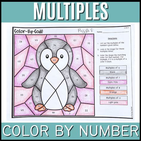 Multiples Color By Number Activity - The Owl Teacher
