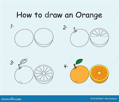 draw  orange step  step