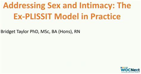 Addressing Sex And Intimacy The Ex Plissit Model In Practice